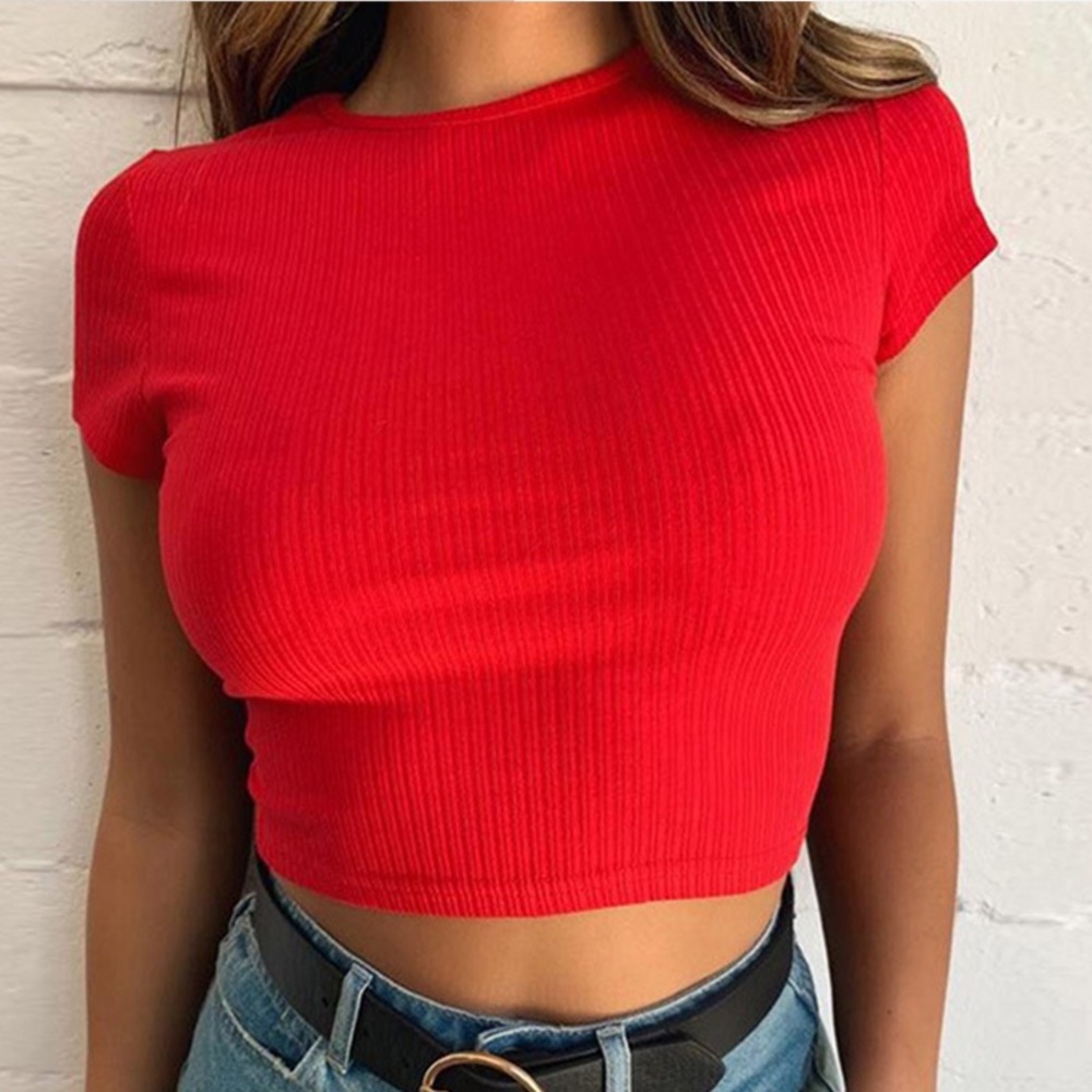 H&M Divided Ribbed Crop Top